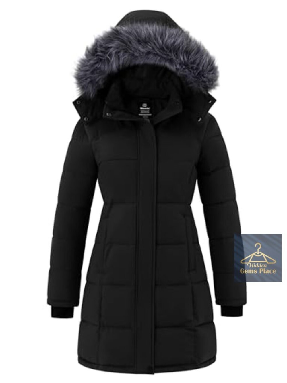 Warm Winter Puffer Jacket Long Parka Faux Fur Hood Waterproof Coat